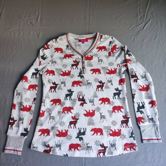 Carisma sleepwear set women's size S white with animal print graphic design - Picture 2 of 16